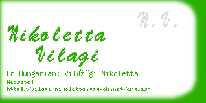 nikoletta vilagi business card